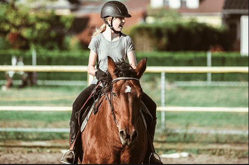 happy horse rider